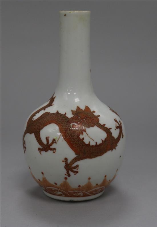 A Chinese iron-red enamelled dragon vase, late 19th Century
